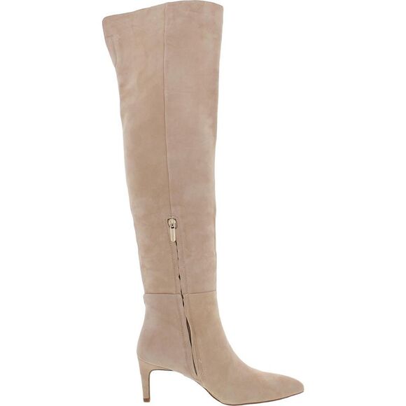 Sam Edelman Womens Ursula Beige Suede Tall Heel Knee-High Boots Shoes NWT - Picture 2 of 3